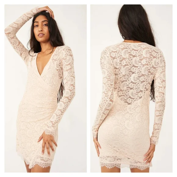Free People | Dresses | Nwt Free People Pearl Lace Mini Dress | Poshmark
